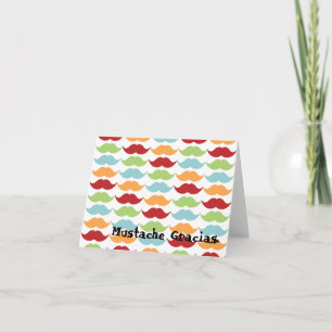 Rainbow Mustache Merci Cartes de notes