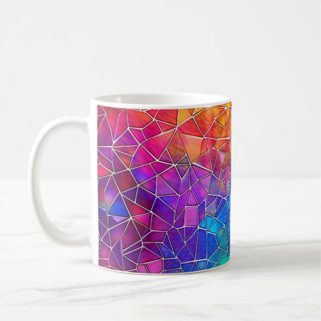 Rainbow-Muster aus Hartglas Kaffeetasse (Links)