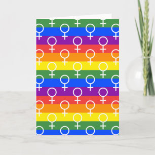 Rainbow-Muster für weibliche Symbole Karte