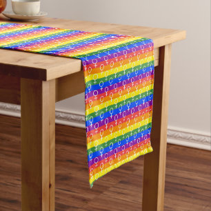 Rainbow-Muster Kurzer Tischläufer