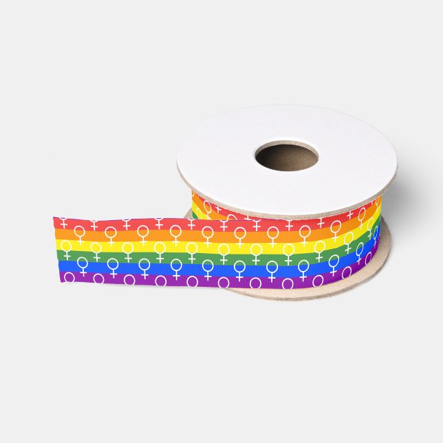 Rainbow-Muster Ripsband (Spule)