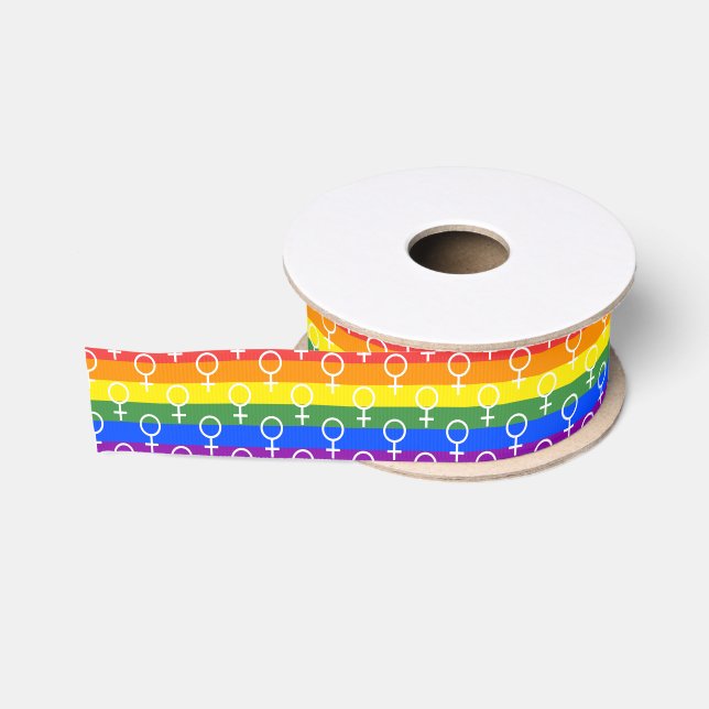 Rainbow-Muster Ripsband (Spule)