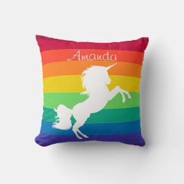 Rainbow Muster White Unicoron Personalisierte Cust Kissen