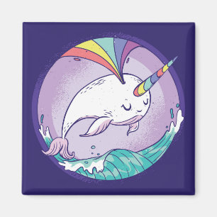 Rainbow Narwhal Magnet