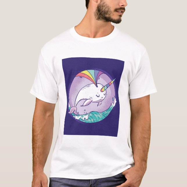 Rainbow Narwhal T-Shirt (Vorderseite)