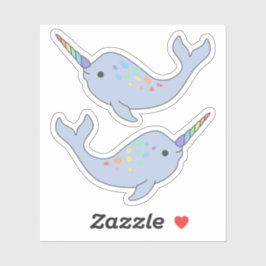 Rainbow Narwhal Vinyl Stickers Aufkleber