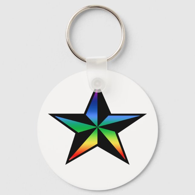 Rainbow Nautical Star Schlüsselanhänger (Vorderseite)