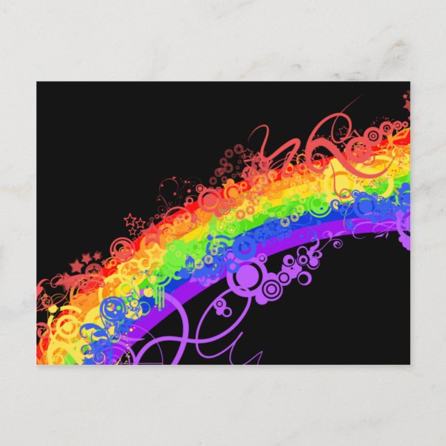 Rainbow Nebula Vector Rainbow Postkarte (Vorderseite)