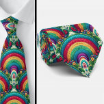 Rainbow Necktie | Colorful Statement Tie Krawatte<br><div class="desc">Add a burst of color and personality to your wardrobe with this vibrant rainbow neck tie. Featuring a bold spectrum of colors arranged in a striking pattern, this eye-catching tie brings energy, creativity, and modern style to any outfit. The bright rainbow palette makes it perfect for standing out at formal...</div>