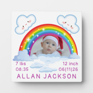 Rainbow Newborn Foto personalisiert Baby Gift Fotoplatte