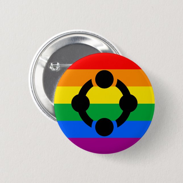 Rainbow Niche Pride Flag Button (Vorne & Hinten)