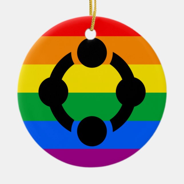 Rainbow Niche Pride Flag Keramik Ornament (Vorne)