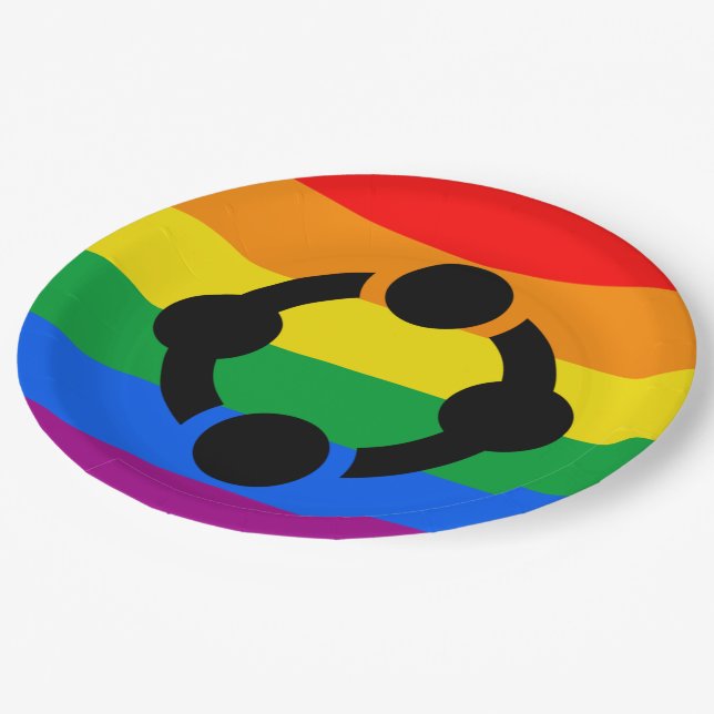Rainbow Niche Pride Flag Pappteller (Schrägansicht)
