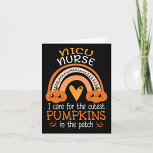Rainbow Nicu Nurse Niedliche Pumpkins in Patch Ha Karte