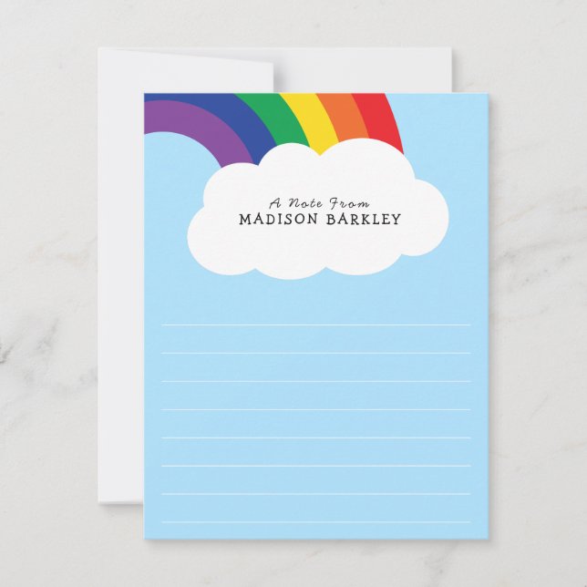 Rainbow Niedliche Kinder Flachtagebetriebe Dankeskarte (Vorderseite)