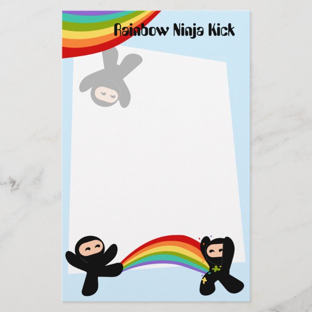 Rainbow Ninja Kick Briefpapier (Vorderseite)
