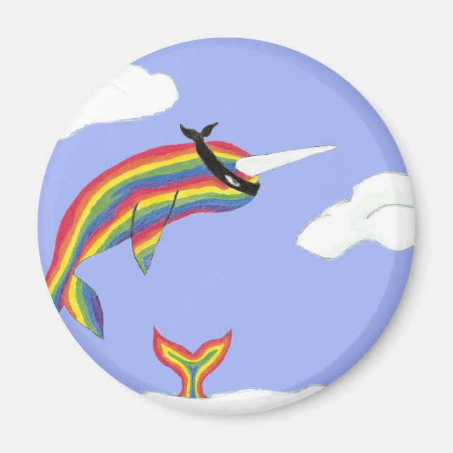 Rainbow Ninja Narwhal, der fliegt Magnet (Vorne)