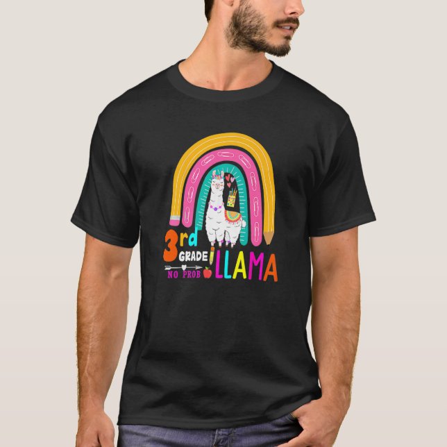 Rainbow No Prob Llama 100. Tag T-Shirt (Vorderseite)