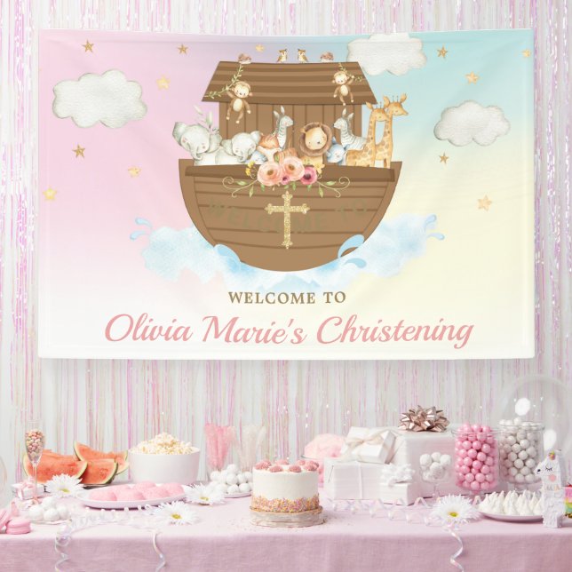 Rainbow Noahs Ark Christening Baptismus Hintergrun Banner (Party)