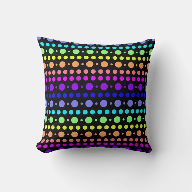 Rainbow of Dots Custom throw pillow Kissen (Vorderseite)