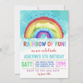Rainbow of Fun Birthday Einladung