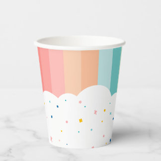 Rainbow of Fun Birthday Party Theme Pappbecher