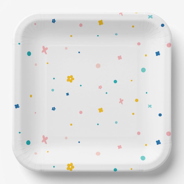 Rainbow of Fun Birthday Party Theme Pappteller (Vorderseite)