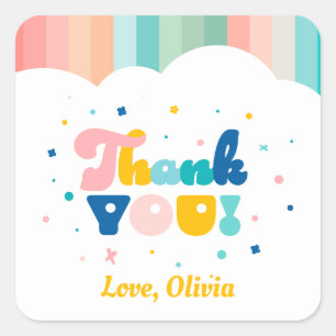Rainbow of Fun Birthday Party Theme Sticker