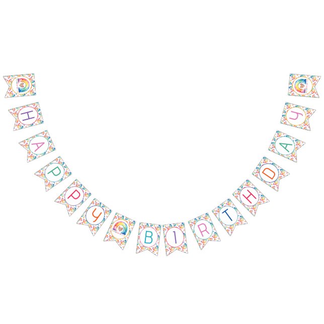 Rainbow of Fun Happy Birthday Party Banner (Alle)