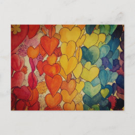 Rainbow of Hearts and Hope Celebration Postcard Postkarte