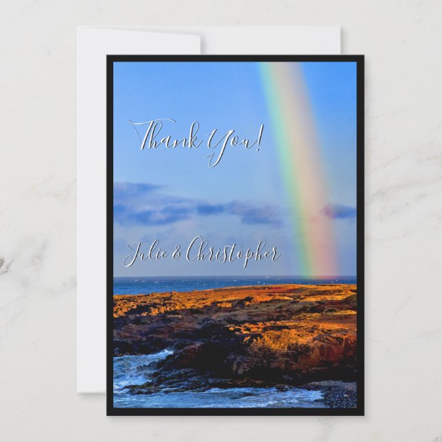 Rainbow of Liebe & Happiness, Wedding, Danke Einladung (Vorderseite)