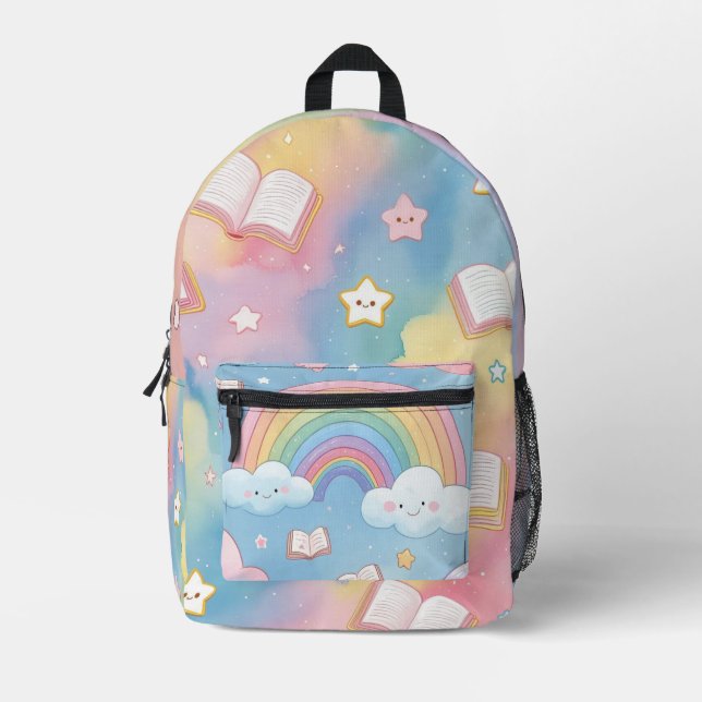 Rainbow of Possibilities – Soft Pastel School Back Bedruckter Rucksack (Vorderseite)