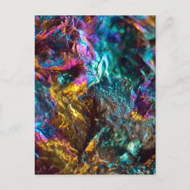 Rainbow Oil Slick Crystal Rock Postkarte (Vorderseite)