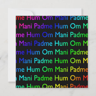 Rainbow Om Mani Padme Hum auf der schwarzen Einlad Einladung