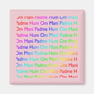 Rainbow Om Mani Padme Hum (auf Rosa) Magnet