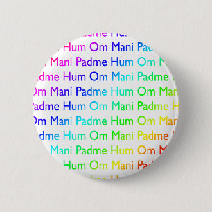 Rainbow Om Mani Padme Hum Button