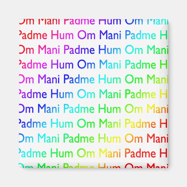 Rainbow Om Mani Padme Hum Magnet (Vorne)