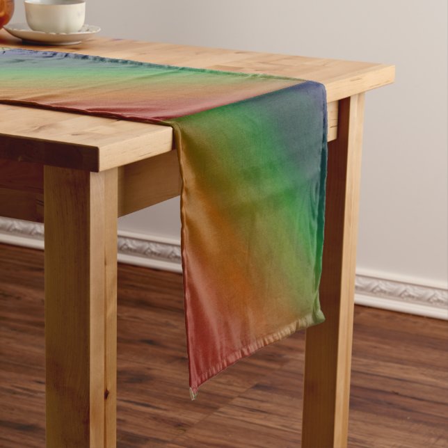 Rainbow Ombre | Abstrakte farbenfrohe Flagge Mittelgroßer Tischläufer (Beispiel)