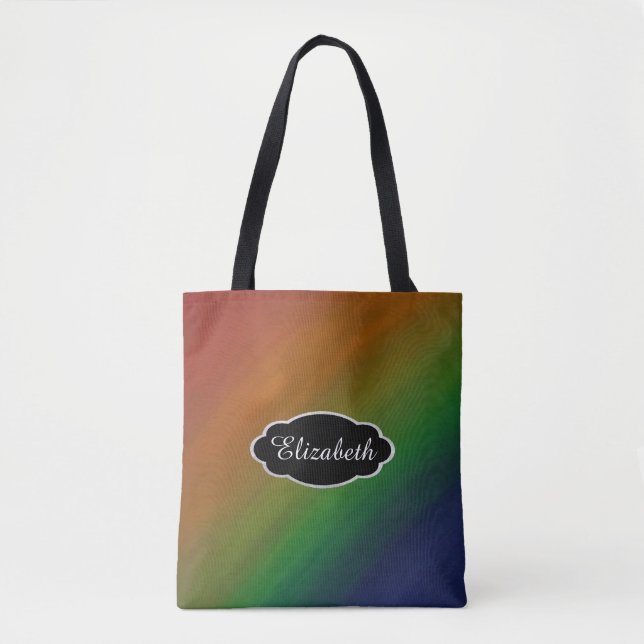 Rainbow Ombre | Abstrakte farbenfrohe Flagge Tasche (Vorderseite)