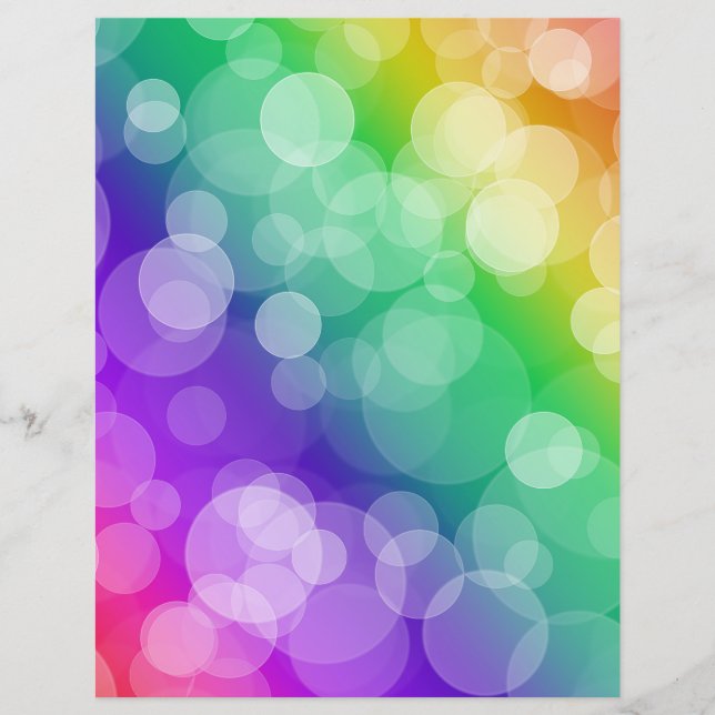 Rainbow Ombre Bokeh Scrapbook Paper (Vorderseite)