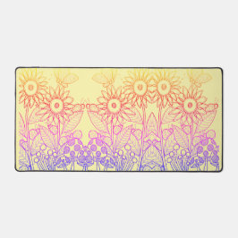 Rainbow Ombre Butterfly & Ladybugs Schreibtischunterlage