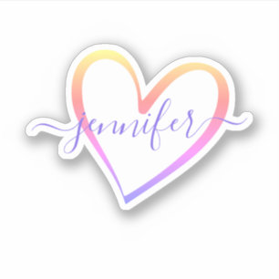 Rainbow Ombre Calligraphy Calligraphic Schriftart Aufkleber