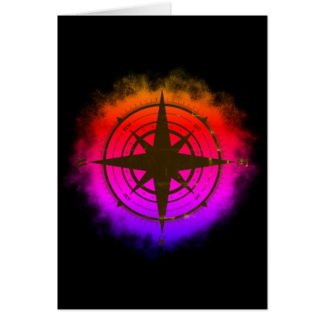 Rainbow Ombre Compass Star Silhouette (Vorne)