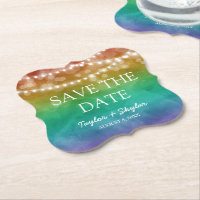 Rainbow Ombre Gay Wedding Save the Date