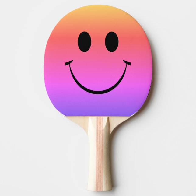 Rainbow Ombre Happy Face Tischtennis Schläger (Vorderseite)
