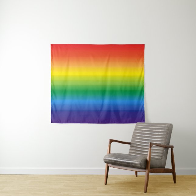 Rainbow Ombre LGBTQ Prix farbenfroh Wandteppich (Beispiel (Horizontal))