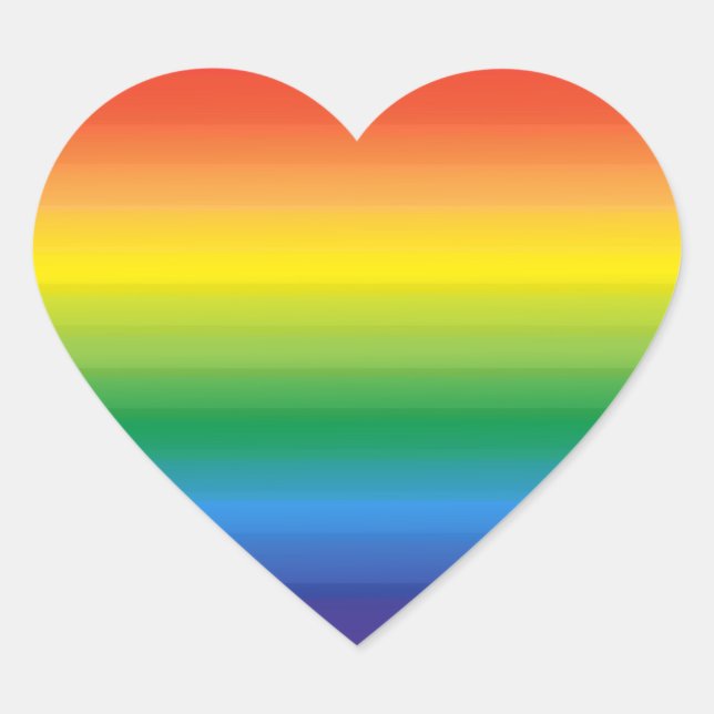Rainbow Ombre Pride Herz-Aufkleber (Vorderseite)