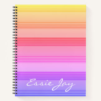 Rainbow Ombre Stripe Muster Notebook Notizbuch