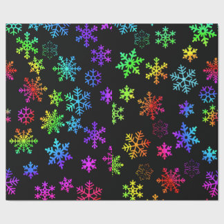 Rainbow Ombre Swirling Schneeflocken Geschenkpapier