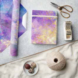 Rainbow Ombre und Gold Fire Opal Muster Geschenkpapier
